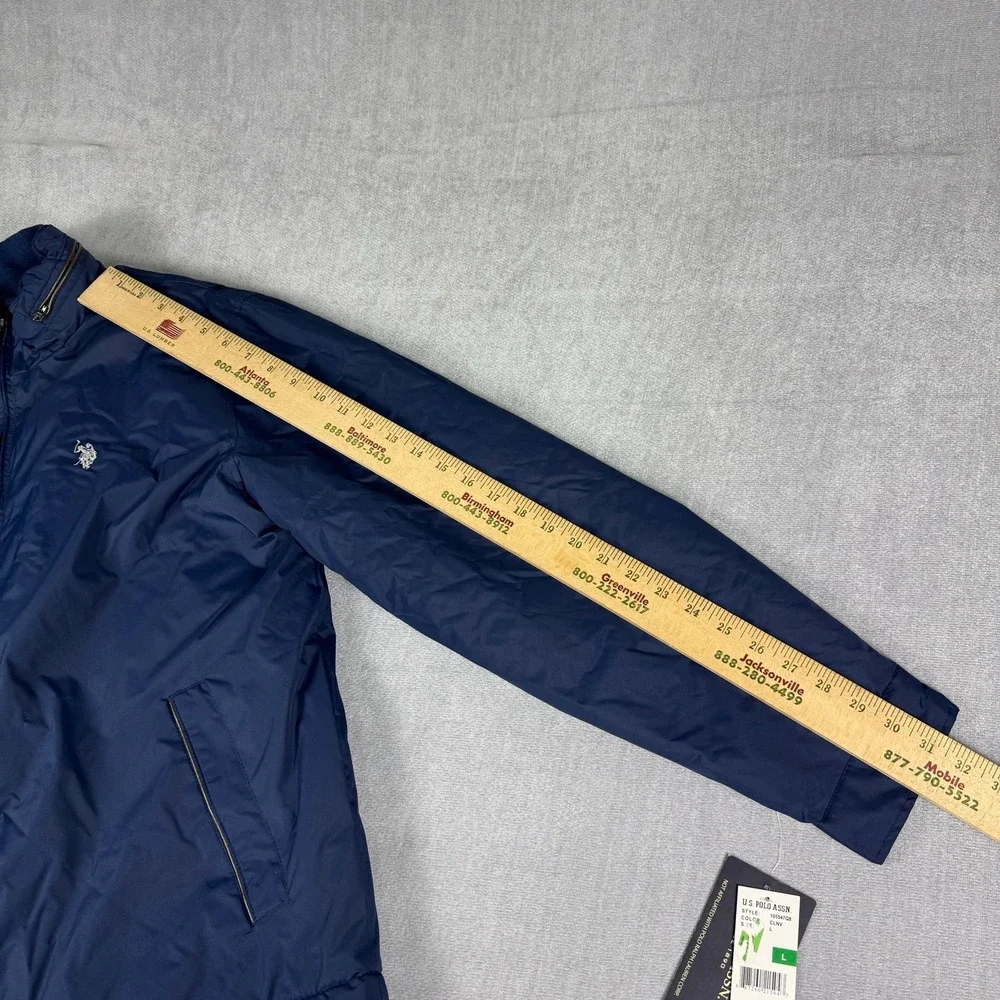 U.S. Polo Assn. Full Zip Fleece Lined Jacket Mens Large Navy Blue 105547Q8